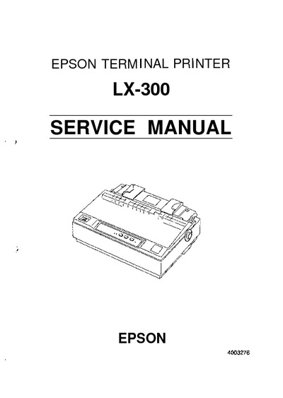 Epson LX-300 Service Manual