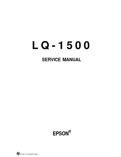 Epson LQ-1500 Service Manual