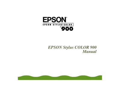 Epson Stylus 900 Manual