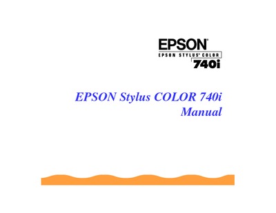 Epson Stylus 740i Manual