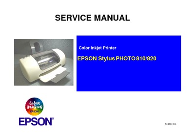 Epson Stylus Photo 810 - 820 Service Manual