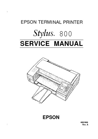 Epson Stylus 800 Service Manual