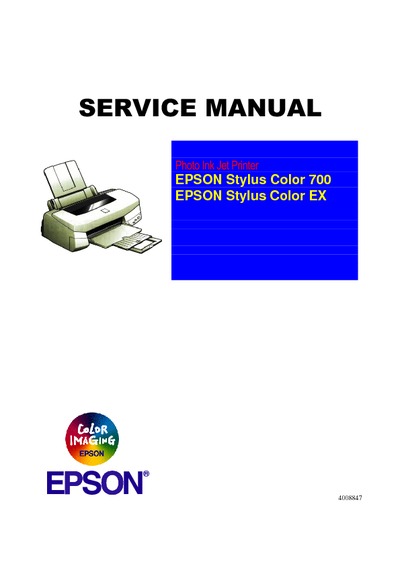 Epson Stylus Color 700 - Stylus Color EX Service Manual