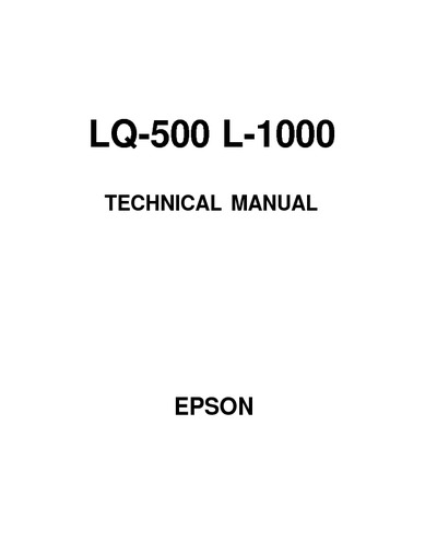 Epson LQ-500 Service Manual
