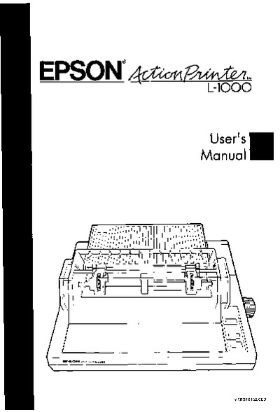 Epson ActionPrinter L-1000 User's Manual