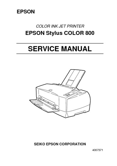 Epson Stylus Color 800 Service Manual
