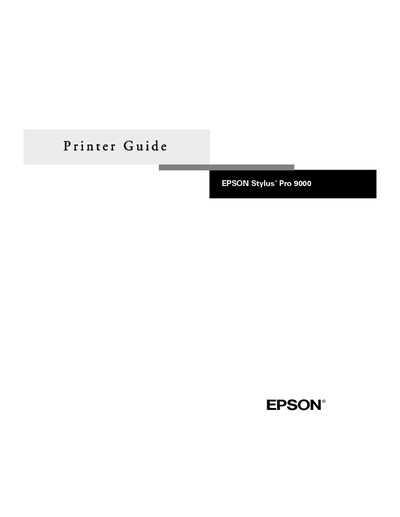 Epson Stylus Pro 9000 User's Guide