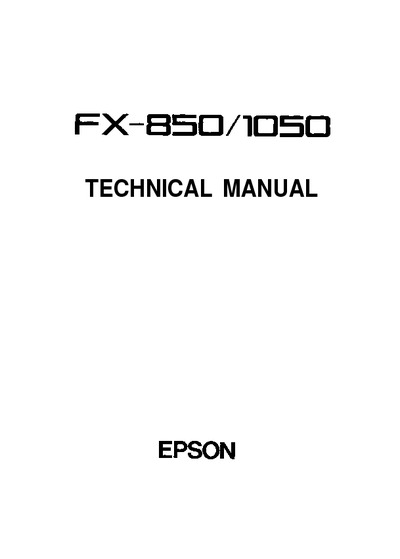 Epson FX-850 FX-1050 Service Manual