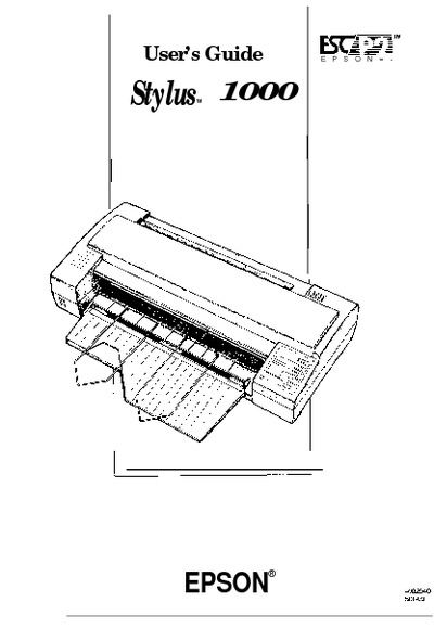 Epson Stylus 1000 Manual