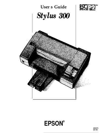 Epson Stylus 300 User's Guide