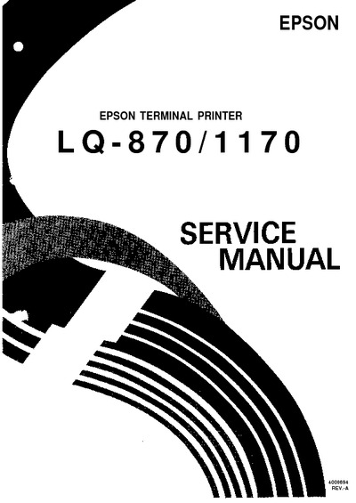 Epson LQ-870 LQ-1170 Service Manual