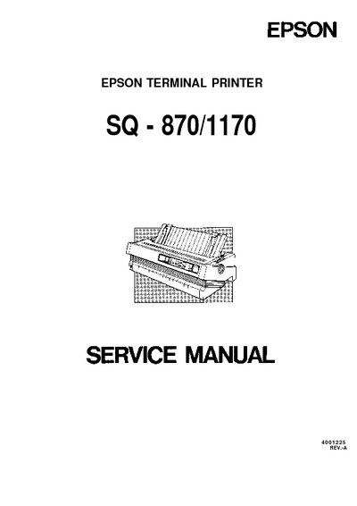 Epson SQ 870 SQ1170 Service Manual