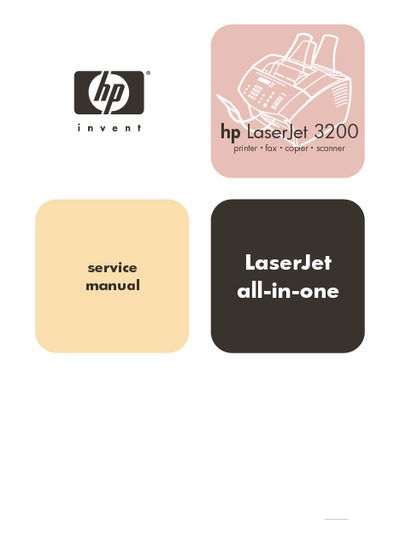 HP LaserJet 3200 Service Manual