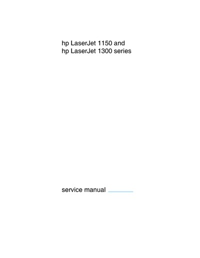 HP LaserJet 1150 1300 Service Manual