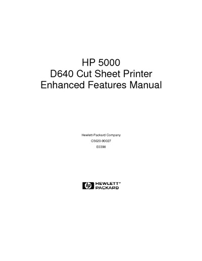 HP 5000 D640 Enhanced Features Manual
