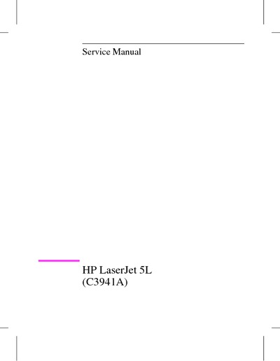 HP LaserJet 5L Service Manual