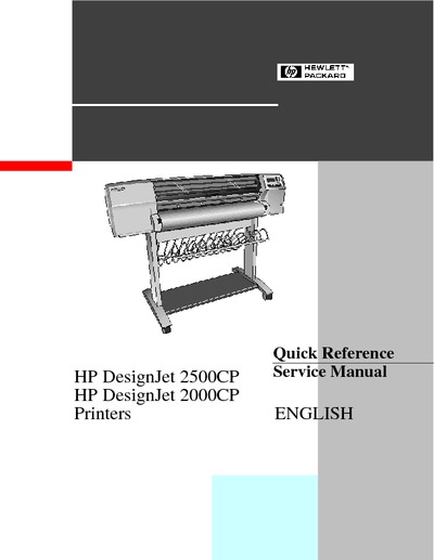 HP DesignJet 2000CP, 2500CP Quick Reference Service Manual