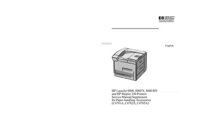 HP LaserJet 8000 Paperhandling addon Service Manual