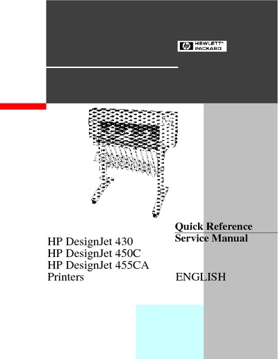 HP DesignJet 430 Quick Reference Service Manual