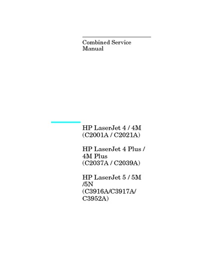 HP LaserJet 4 - 5 Service Manual