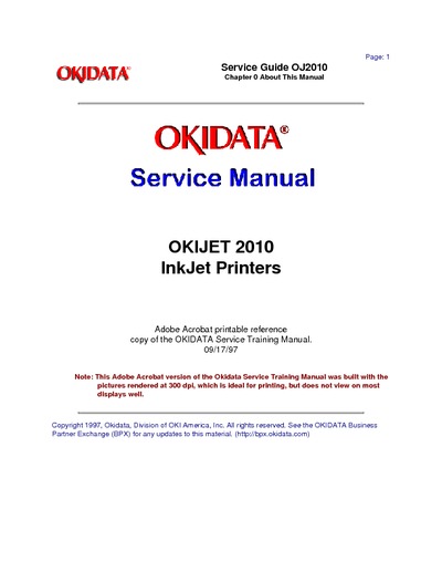 Okidata Jet 2010 Service Manual