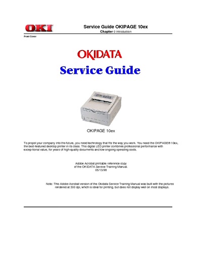 Okidata OKIPAGE 10ex Service Guide