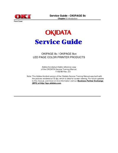 Okidata Okipage 8c Service Manual
