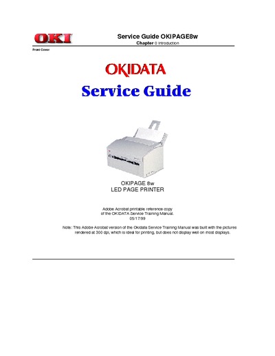 Okidata Okipage 8w Service Manual