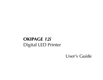 Okidata OKIPAGE 12i User Manual