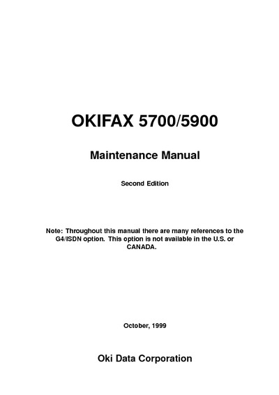 Okidata Fax 5700, 5900 Service Manual