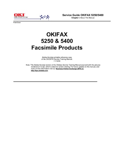 Okidata Fax 5250, 5400 Service Manual