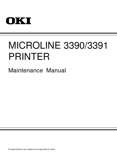 Okidata microline3390-3391 Service Manual