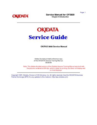 Okidata Fax 5800 Service Manual