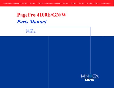Konica Minolta QMS pagepro 4100 Parts Manual