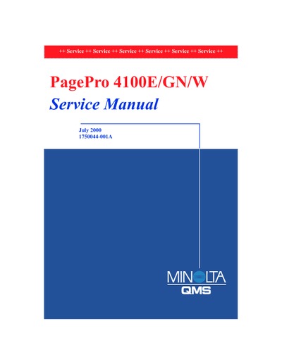 Konica Minolta QMS pagepro 4100 Service Manual