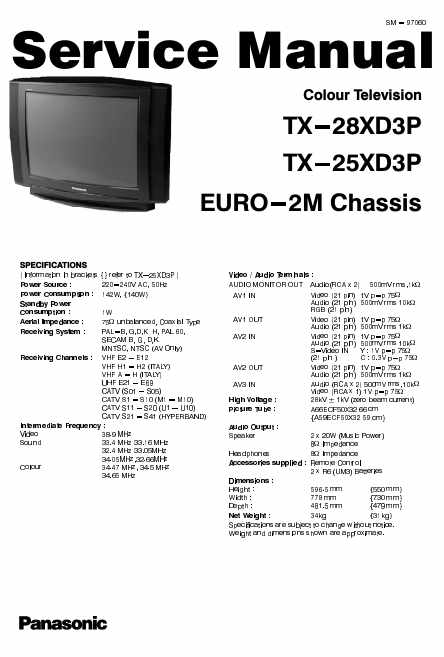 Panasonic Schematics TX-28XD3P TX-25XD3P