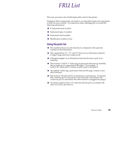 Tektronix Phaser 1235 Parts Manual