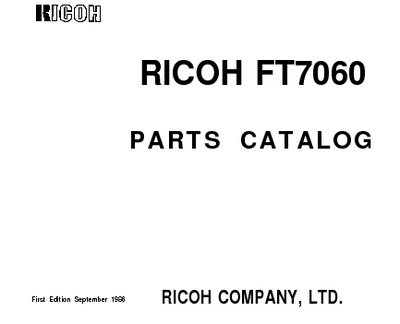 Ricoh FT7060 Parts Manual