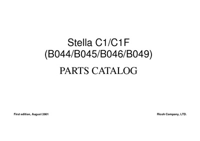 Ricoh aficio1013 (stella, c1,c1f, b044,b045,b046,b049) Parts Manual
