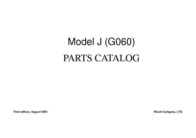 Ricoh 3800cb (model j machine code g060) Parts Manual Ricoh aficio1013 (stella, c1,c1f, b044,b045,b046,b049) Parts Manual