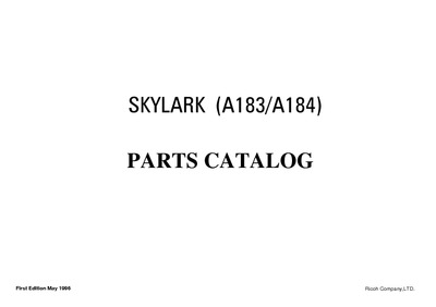 Ricoh Skylark a183 a184 Parts Manual