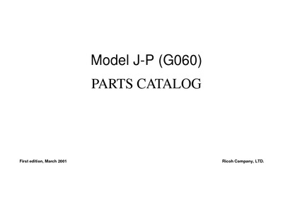 Ricoh 3800 (model j-p g060) Parts Manual