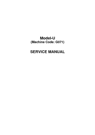 Ricoh ap3600 (model u machine code g071) Service Manual