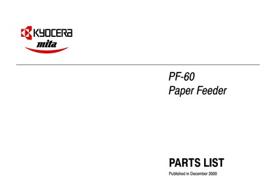 Kyocera Paper Feeder PF-60 Parts Manual