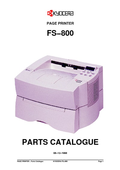Kyocera FS-800 Parts Manual