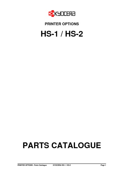 Kyocera Stacker HS-12 Parts Manual
