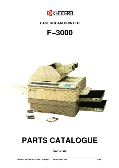 Kyocera F-3000 Parts Manual