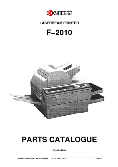 Kyocera F-2010 Parts Manual