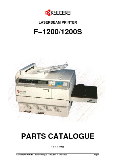 Kyocera F-1200 Parts Manual