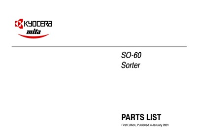 Kyocera Sorter SO60 Parts Manual